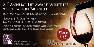 2nd Annual Delaware Wineries Association Sunday Brunch @ Harvest Ridge Winery | Marydel | Delaware | United States